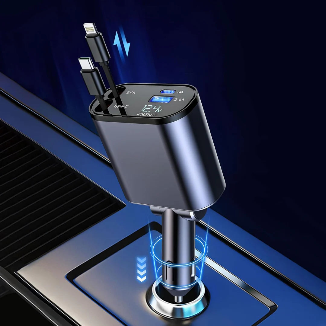 4 in 1 Retractable Charger (شاحن 4 في 1 قابل للسحب متعدد الاستخدامات)